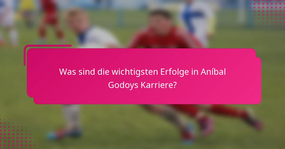Was sind die wichtigsten Erfolge in Aníbal Godoys Karriere?