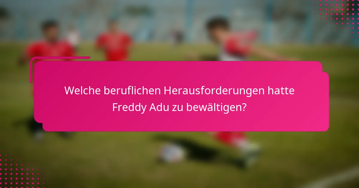 Welche beruflichen Herausforderungen hatte Freddy Adu zu bewältigen?