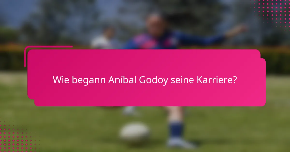 Wie begann Aníbal Godoy seine Karriere?