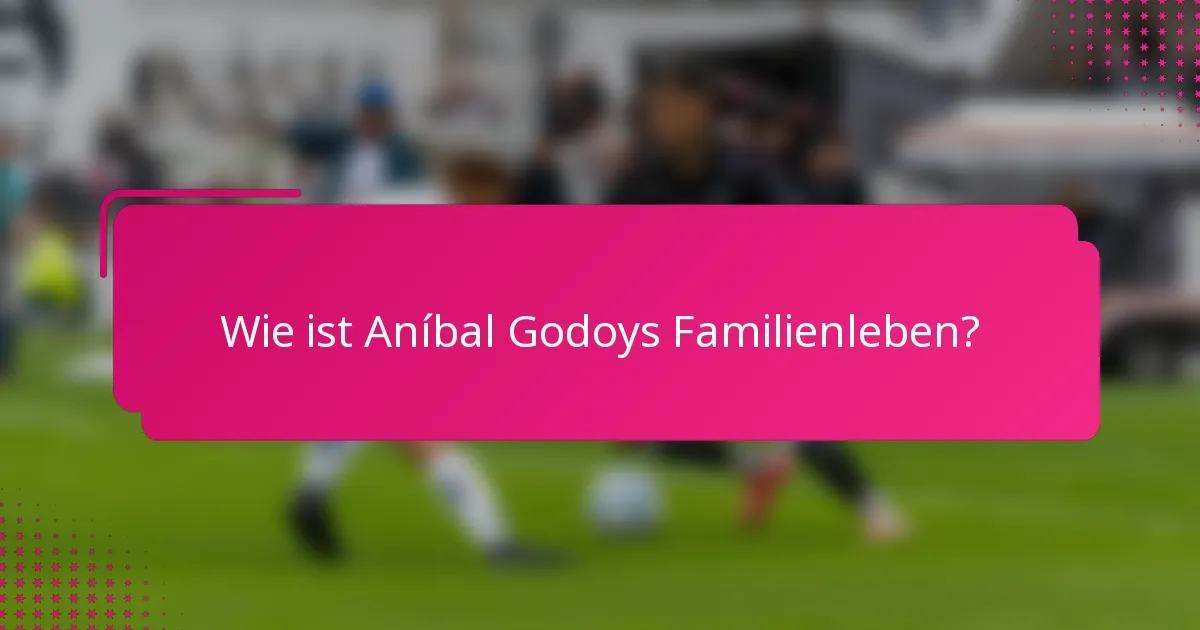 Wie ist Aníbal Godoys Familienleben?