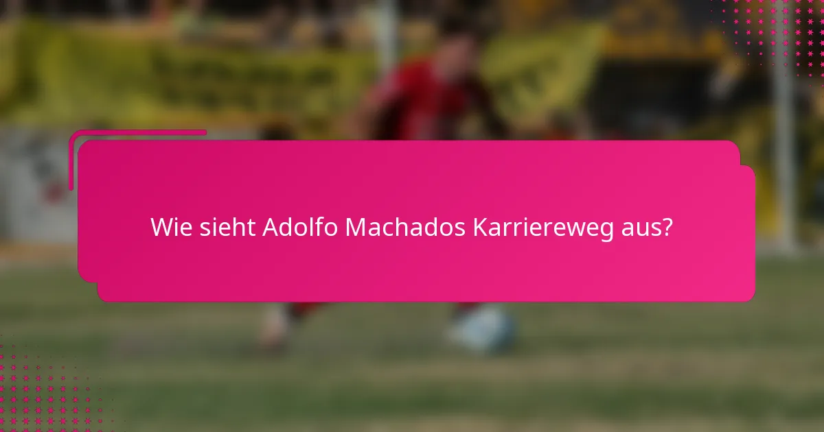 Wie sieht Adolfo Machados Karriereweg aus?