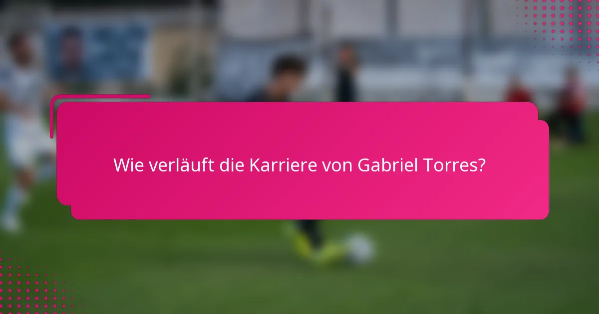Wie verläuft die Karriere von Gabriel Torres?